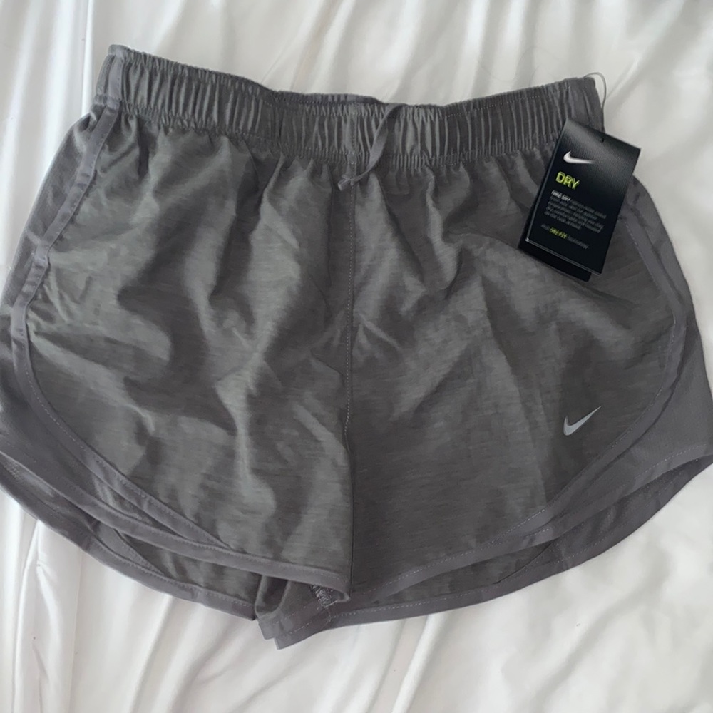 small grey nike running shorts